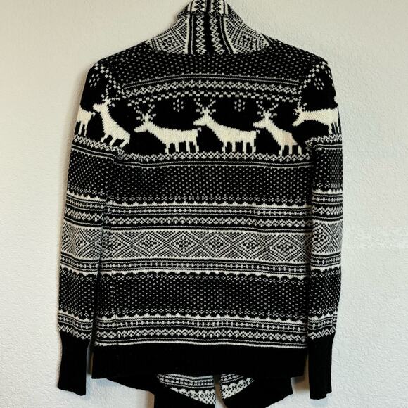 Cambridge Dry Goods Wool Sweater Black Cream Deer Sz S - Picture 8 of 8